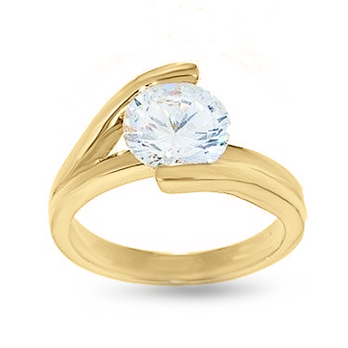 Twist Set Solitaire Engagement Style Ring