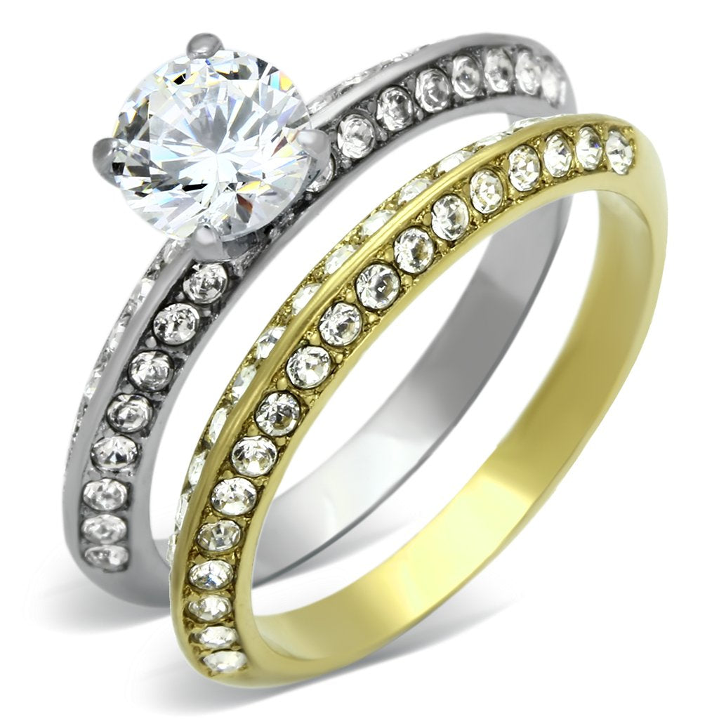 TK1089 Women's Two-Tone IP Gold Stainless Steel Ring