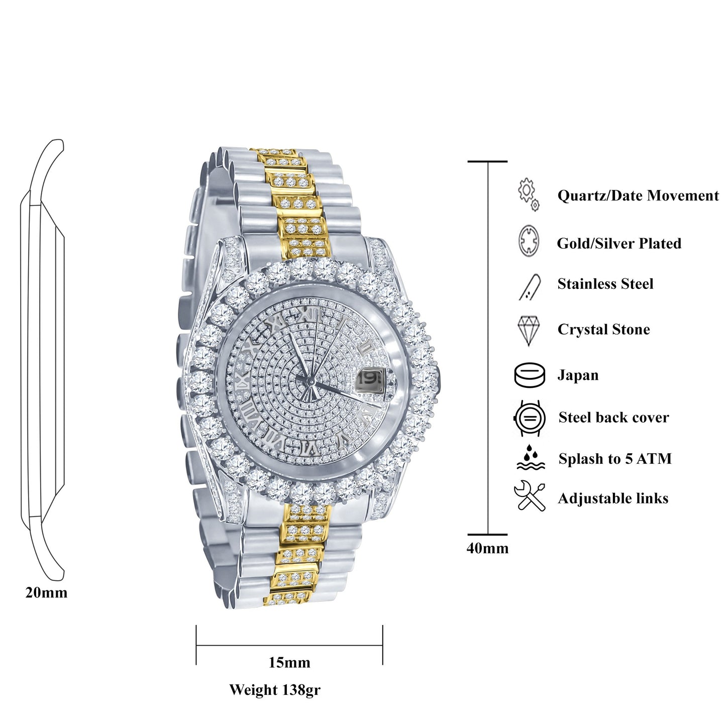 Forte Steel CZ Watch | 530301, Wrist Watch