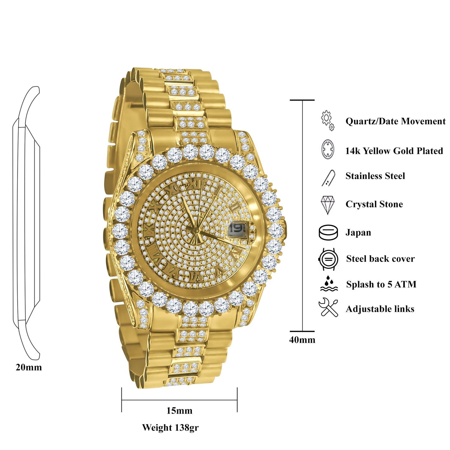 Forte Steel CZ Watch | 530301, Wrist Watch