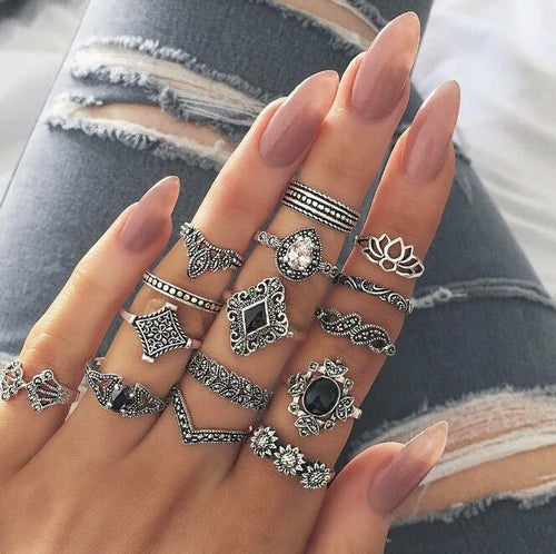 Flower Ring Set, flower engagement ring, floral engagement rings, rose ring
