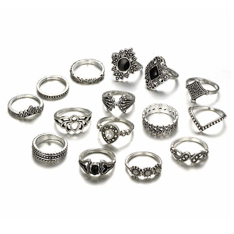 Flower Ring Set, flower engagement ring, floral engagement rings, rose ring