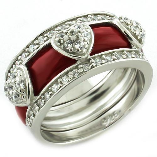 LOAS1012 Rhodium 925 Sterling Silver Ring with AAA
